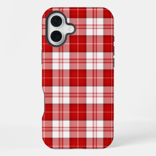 Menzies-Tartan Rot-Weiß-Kariert iPhone 16 Plus Hülle