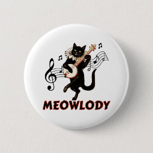 Meolody Cat Music Guitar Button
