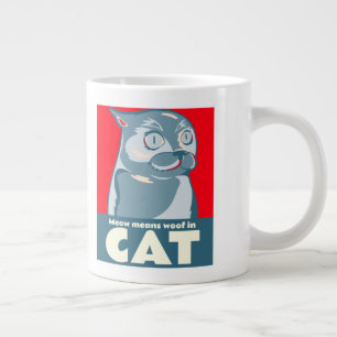 Meow bedeutet in der Cat-komischen Zitat-Kaffee-Ta Jumbo-Tasse
