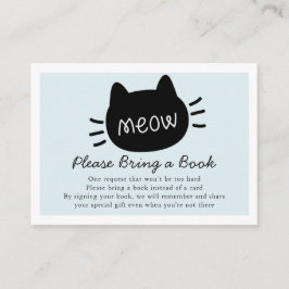 Meow Black Cat Face Blue Baby Shooting Book Reques Begleitkarte