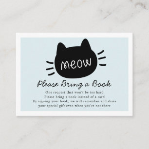 Meow Black Cat Face Blue Baby Shooting Book Reques Begleitkarte