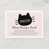 Meow Black Cat Face Pink Baby Dusche Buchanfrage