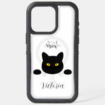 Meow Black Cat Golden Eyes anpassbar