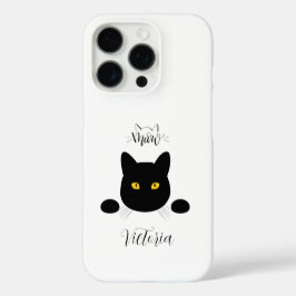 Meow Black Cat Golden Eyes anpassbar iPhone 16 Pro Hülle
