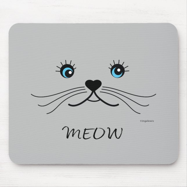 MEOW-Cat-Gesichtspflege Grafik Cool Mousepad (Vorne)