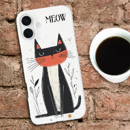 Meow. Cat Illustration iPhone 16 Plus Hülle