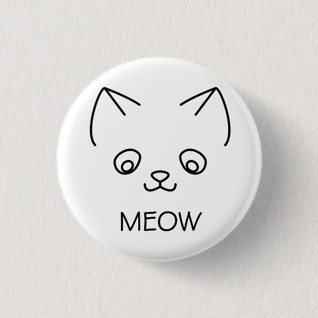 MEOW CAT IN SCHWARZ BUTTON (Vorderseite)