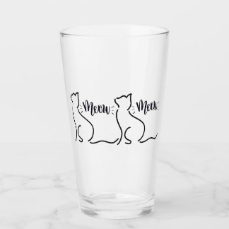 Meow Cat Line Art | Minimalistisches Chat-Design Glas