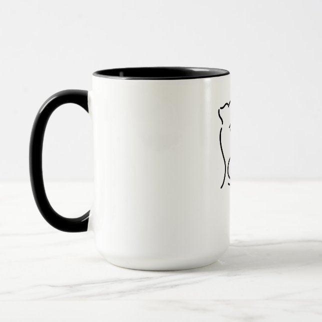 Meow Cat Line Art | Minimalistisches Chat-Design Tasse (Links)