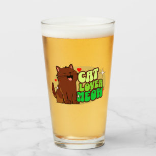 Meow Cat Lover - braune Katze Glas
