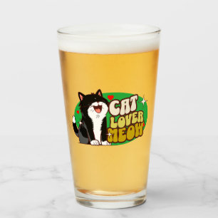 Meow Cat Lover - schwarze Katze Glas