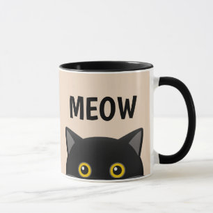 MEOW CAT PEEKING KAFFEE MUGS TASSE
