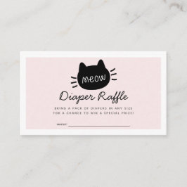 Meow Cat Pink Baby Dusche Windeln Raffle Ticket Begleitkarte