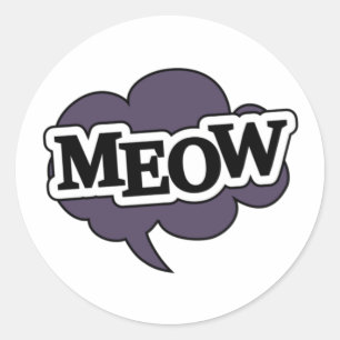 Meow Cat Pop Art Runder Aufkleber