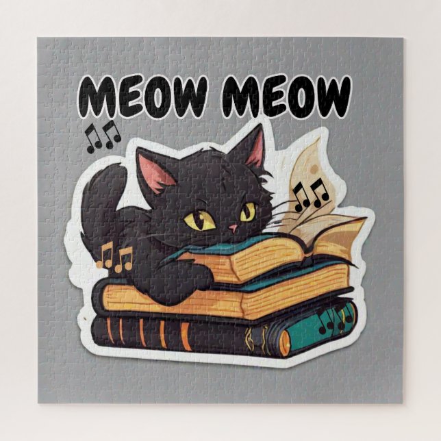 Meow Cat Reading Book (Vertikal)