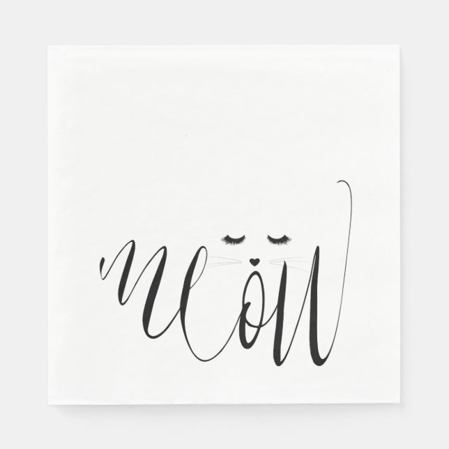 Meow Cat Serviette (Vorderseite)