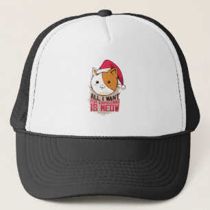 Meow Cat Weihnachtsgeschenk für Kitten Liebhaber Truckerkappe
