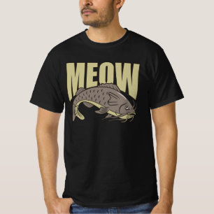 Meow Catfish Funny Catfish Fischen Lover Retro T-Shirt