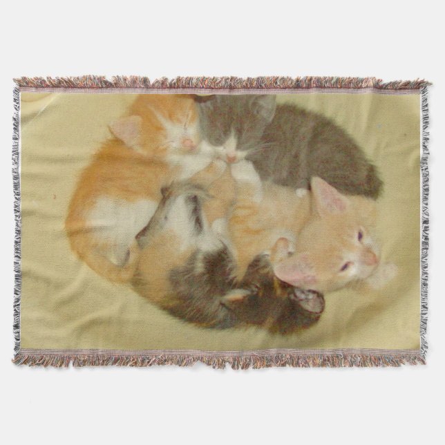 Meow Cats 4 Throw Blanket Decke (Vorderseite)