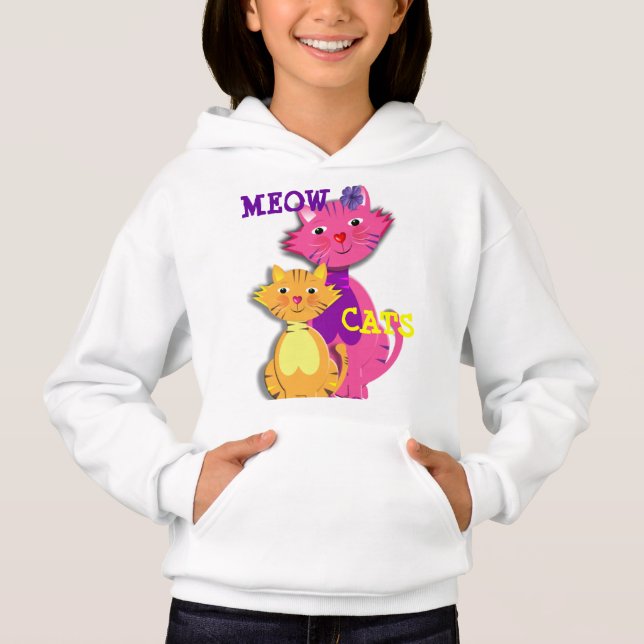 Meow Cats Niedlich Girl Feline Tops (Vorderseite)