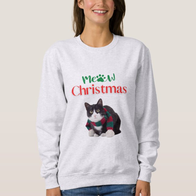MEOW CHRISTMAS CAT SWEATSHIRT (Vorderseite)