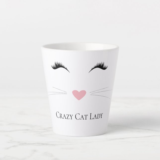 Meow Crazy Cat Lady Milchtasse (Vorderseite)