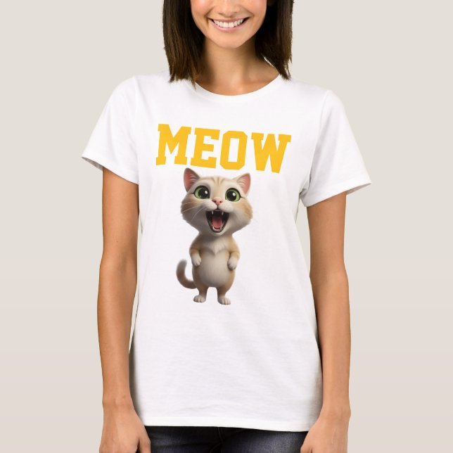 Meow Cute Cat Women’s T-Shirt (Devant)