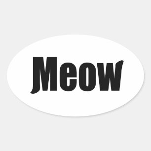 Meow decal ovaler aufkleber
