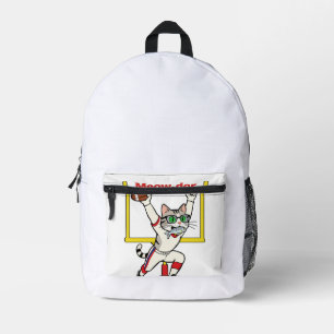 Meow-der-Bowl-Champion Katzenfußball Bedruckter Rucksack