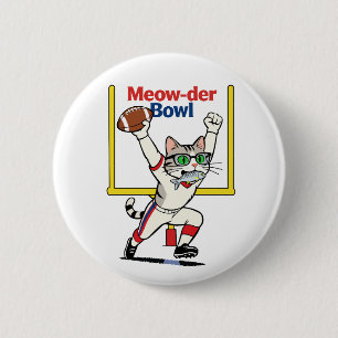 Meow-der Bowl Champion Katzenfußball Button