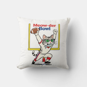 Meow-der Bowl Champion Katzenfußball Kissen
