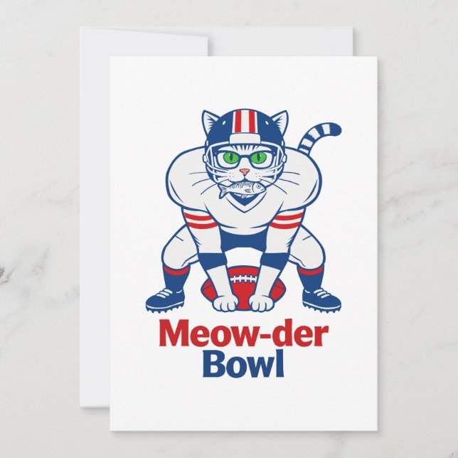 Meow-der Bowl  Einladung (Vorderseite)