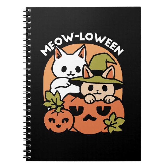 Meow - Festivals Halloween Cat Design Notizblock (Vorderseite)