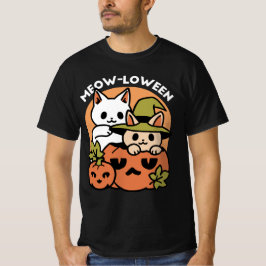 Meow - Festivals Halloween Cat Design T-Shirt
