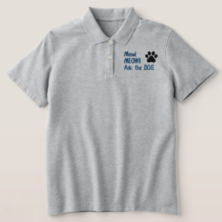 Meow? - frag des bestickten Polo-Shirts