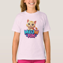 Meow Fun - Süß Aussehendes Katzen T-Shirt