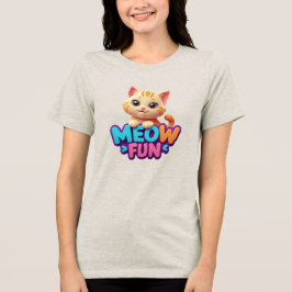 Meow Fun - Sweet Look Cat Tri-Blend-Shirt Tri-Blend Shirt