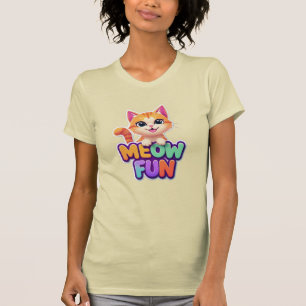 Meow Fun - T-shirt chat souriant mignon