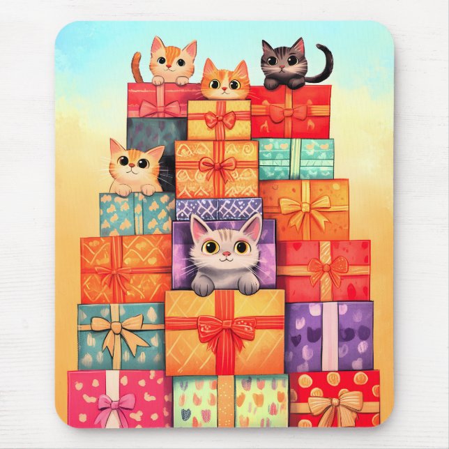 Meow Geschenk Geburtstagsturm Mousepad (Vorne)