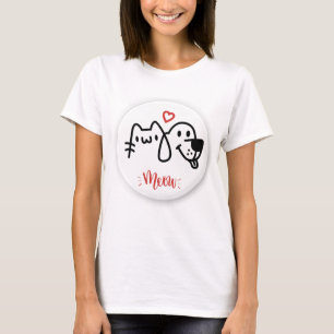 Meow Heart Niedlich Cat Lover T - Shirt
