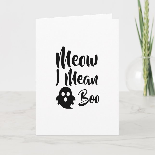 Meow-I Gemein Boo-catoween-halloween-lustig Karte (Vorderseite)