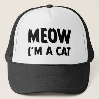 Meow Ich bin ein Cat Funny Halloween-Kostüm Truckerkappe