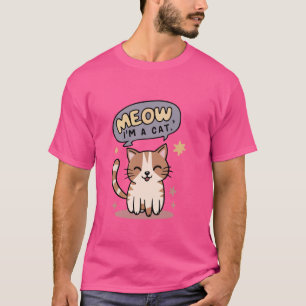 Meow Ich bin ein Cat Funny Halloween Kostümkatzenl T-Shirt