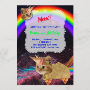 MEOW ! Invitation de la fête spatiale Kitten