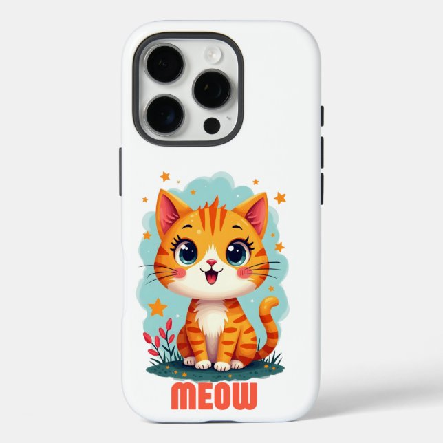 Meow iPhone 16 Pro Case-Mate - Chic Protection iPhone 16 Pro Hülle (Rückseite)
