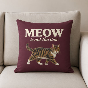 MEOW Ist nicht die Zeit Katzenliebhaber Kissen