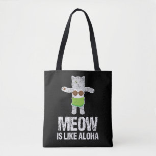 Meow ist wie Aloha Katzen-hawaiische Tanz Hula Tasche