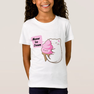 Meow-Katzen-Liebe-Eiscreme T-Shirt