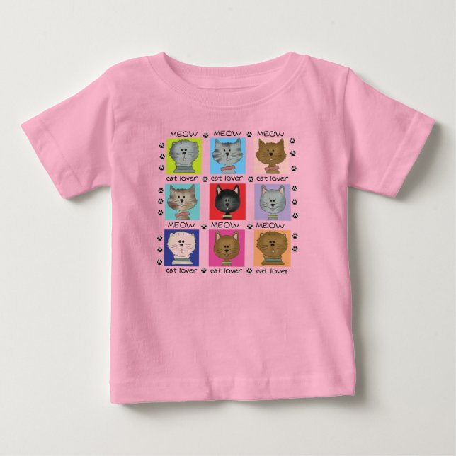 Meow-Katzen-Liebhaber-T-Shirts und Geschenke Baby T-shirt (Vorderseite)