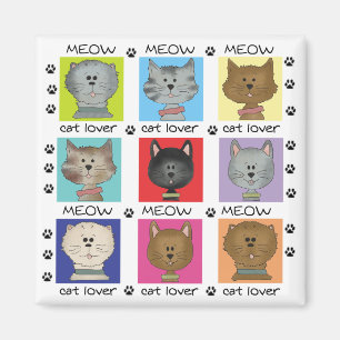 Meow-Katzen-Liebhaber-T-Shirts und Geschenke Magnet